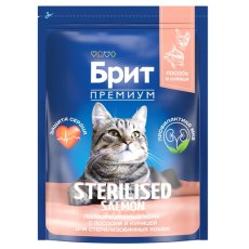 Brit Premium Sterilised Salmon&Chicken / Сухой корм Брит Премиум для Стерилизованных кошек Лосось Курица