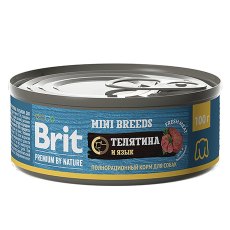 Brit Premium by Nature Mini Breeds / Консервы Брит для взрослых собак Мелких пород Телятина и язык (цена за упаковку)