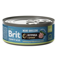 Brit Premium by Nature Mini Breeds / Консервы Брит для взрослых собак Мелких пород Курица с цукини (цена за упаковку)