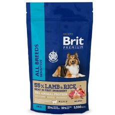 Brit Premium All Breeds Sensitive Lamb & Turkey / Сухой корм Брит Премиум для взрослых собак всех пород с Чувствительным пищеварением Ягненок Индейка