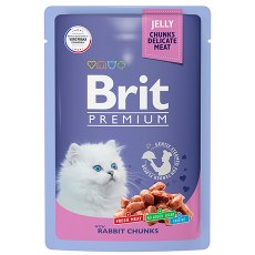 Brit Premium Jelly Rabbit Chunks Kitten / Паучи Брит Премиум для Котят Кролик в желе (цена за упаковку)