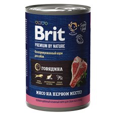 Brit Premium by Nature / Консервы Брит для взрослых собак всех пород Говядина (цена за упаковку)