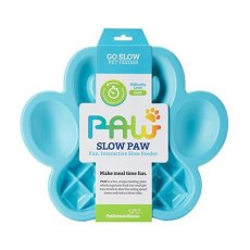 PetDreamHouse Paw Slow Feeder Blue Easy / Миска ПетДримХаус Лапа для собак и кошек для медленного кормления 450г