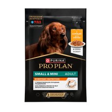 PRO PLAN EVERYDAY NUTRITION ADULT SMALL&MINI / Влажный корм Паучи ПРО ПЛАН для взрослых собак Мелких и Карликовых пород с Курицей в соусе (цена за упаковку)