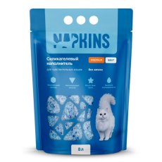 NAPKINS / Силикагелевый впитывающий наполнитель Напкинс для чувствительных кошек без запаха