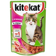 Kitekat / Паучи Китикет для кошек Ягненок в соусе (цена за упаковку)
