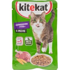 Kitekat / Паучи Китикет для кошек Домашняя утка в желе (цена за упаковку)