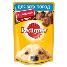 Pedigree / Паучи Педигри для взрослых собак всех пород с Говядиной в соусе (цена за упаковку)