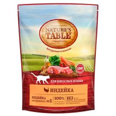 Natures Table / Сухой корм Нейчерс Тейбл для взрослых кошек Индейка