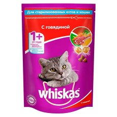 Whiskas Sterilised Beef / Сухой корм Вискас подушечки для стерилизованных кошек Говядина