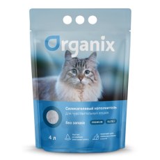 Organix / Впитывающий наполнитель Органикс для чувствительных кошек Силикагелевый без запаха
