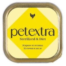 Petextra Sterilized&Diet / Влажный корм Петэкстра для взрослых стерилизованных кошек Жаркое из птицы (цена за упаковку)
