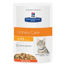 Hills Prescription Diet Feline c\d Multicare Urinary Care Chicken / Лечебные паучи Хиллс для кошек при МКБ Струвиты Курица (цена за упаковку)