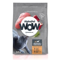 AlphaPet Wow Superpremium / Сухой корм АльфаПет для Стерилизованных кошек Индейка потрошки