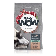 AlphaPet Wow Superpremium Sensitive / Сухой корм АльфаПет для собак Средних пород с Чувствительным пищеварением Ягненок бурый рис