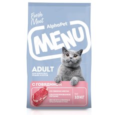 AlphaPet Menu / Сухой корм АльфаПет для взрослых кошек Говядина