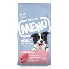 AlphaPet Menu / Сухой корм АльфаПет для собак всех пород Говядина
