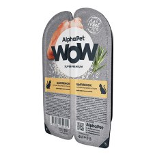 AlphaPet Wow Superpremium / Влажный корм Ламистеры АльфаПет для взрослых кошек Цыпленок (цена за упаковку)
