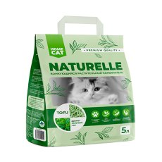Homecat Naturelle Tofu / Комкующийся растительный наполнитель Хоумкэт для кошачьего туалета Зеленый чай