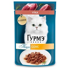 Гурмэ Перл / Влажный корм Паучи Пурина Гурмэ Перл Нежное филе для взрослых кошек с уткой (цена за упаковку)