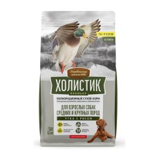 Деревенские лакомства Холистик Премьер / Сухой корм для взрослых собак Средних и Крупных пород Утка с рисом