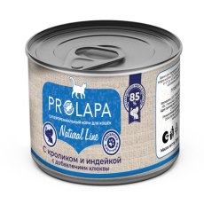 Prolapa Natural Line / Влажный корм Консервы Пролапа для кошек с Кроликом, индейкой и клюквой (цена за упаковку)