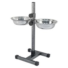 Homepet / Металлическая регулируемая подставка Хоумпет с мисками для домашних животных высотой до 40 см Шагрень