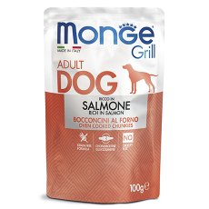 Monge Dog Grill Salmon / Влажный корм Паучи Монж Гриль для взрослых собак Лосось (цена за упаковку)