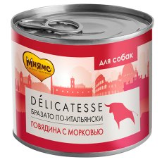 Мнямс Влажный корм Консервы для собак всех пород Бразато по-итальянски Говядина с морковью (цена за упаковку)