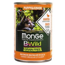 Monge Puppy Junior BWild Grainfree Duck / Консервы Беззерновые Монж для Щенков Утка тыква цукини (цена за упаковку)