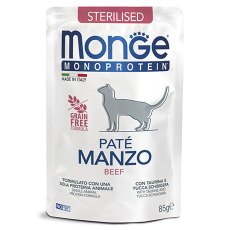 Monge Monoprotein Sterilised Beef / Влажный корм Паучи Монж для Стерилизованных кошек Говядина (цена за упаковку)