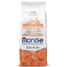 Monge Dog Monoprotein Puppy & Junior Salmon with rice / Сухой корм Монж для Щенков всех пород Лосось с рисом