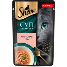 Sheba / Влажный корм Шеба для взрослых кошек Суп Коллекция Ароматная уха (цена за упаковку)
