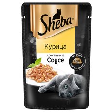 Sheba / Паучи Шеба для кошек Курица ломтики в Соусе (цена за упаковку)