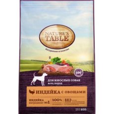 Natures Table / Сухой корм Нейчерс Тейбл для взрослых собак Индейка с овощами