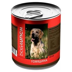 Dog Lunch / Консервы ДогЛанч для взрослых собак Говядина с рисом (цена за упаковку)