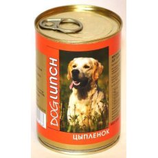 Dog Lunch / Консервы ДогЛанч для взрослых собак Цыпленок в желе (цена за упаковку)