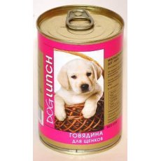 Dog Lunch / Консервы ДогЛанч для Щенков Говядина в желе (цена за упаковку)
