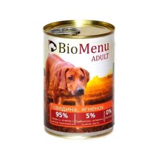 BioMenu Adult Консервы для Собак Говядина & Ягненок Цена за упаковку 410x12