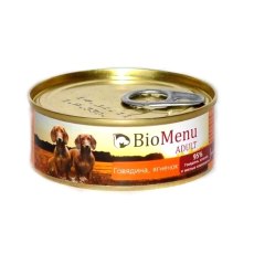 BioMenu Adult Консервы для Собак Говядина & Ягненок Цена за упаковку 100x24