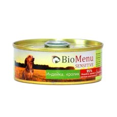 BioMenu Sensitive Консервы для Собак Индейка & Кролик Цена за упаковку 100x24