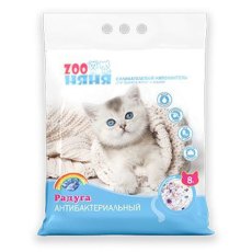 Zоо Няня Радуга Антибактериальный / Впитывающий наполнитель Зоо Няня для кошачьего туалета Силикагелевый