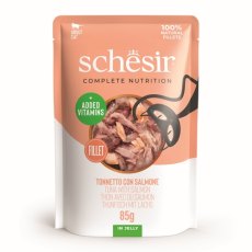 Schesir Tuna with Salmon / Влажный корм Паучи Шезир для кошек Тунец лосось (цена за упаковку)