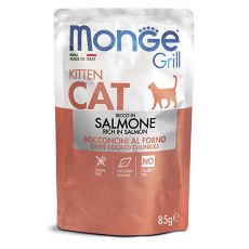 Monge Grill buste Kitten salmone / Влажный корм Паучи Монж для Котят Норвежский лосось (цена за упаковку)