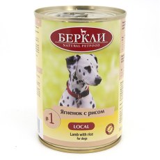 Berkley LOCAL Террин №1 / Влажный корм Консервы Беркли для собак Ягненок с рисом (цена за упаковку)