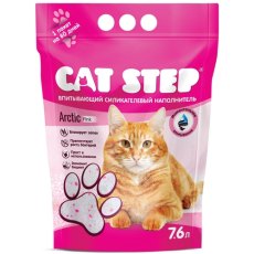 Cat Step Arctic Pink / Силикагелевый наполнитель Кэт Степ для кошачьего туалета с Розовыми гранулами