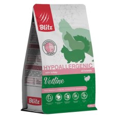 Blitz Vetline Hypoallergenic / Диетический полнорационный сухой корм Блиц для взрослых кошек при пищевой аллергии