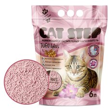 Cat Step Tofu Lotus / Комкующийся растительный наполнитель Кэт Степ для кошачьего туалета с ароматом Лотоса