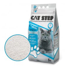 Cat Step Compact White Original / Наполнитель Кэт Степ для кошачьего туалета комкующийся Минеральный