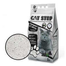 Cat Step Compact White Carbon / Наполнитель Кэт Степ для кошачьего туалета комкующийся Минеральный с Активированным углем